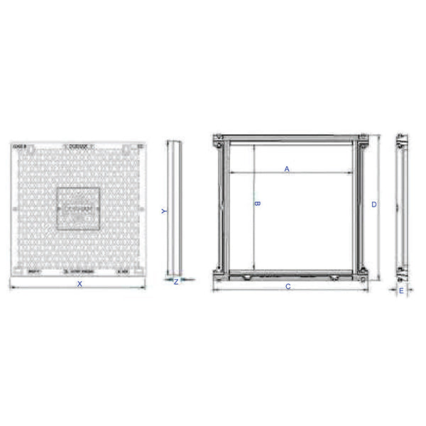 Solid Top 2 Part Cover &amp; Frame - Class B SAC1212B-2