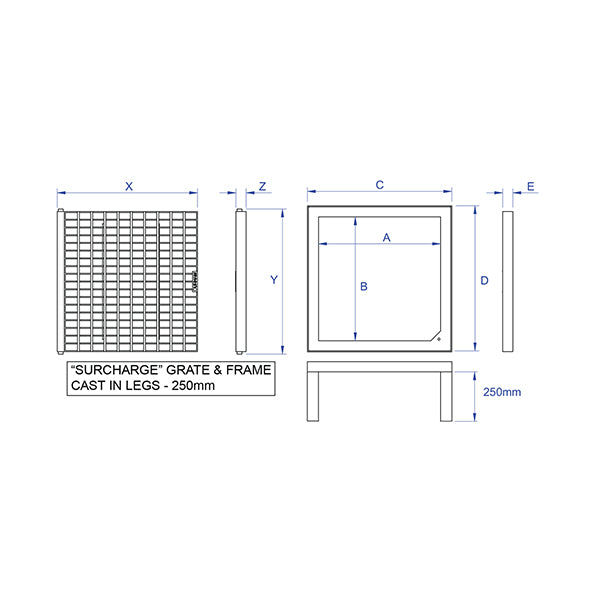 Galvanised Surcharge Grate &amp; Frame MC12CL-C