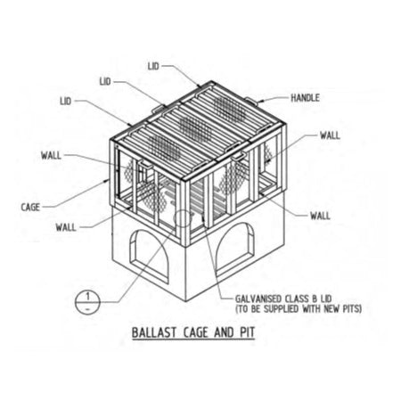 Galvanised Ballast Cage BC12126-150