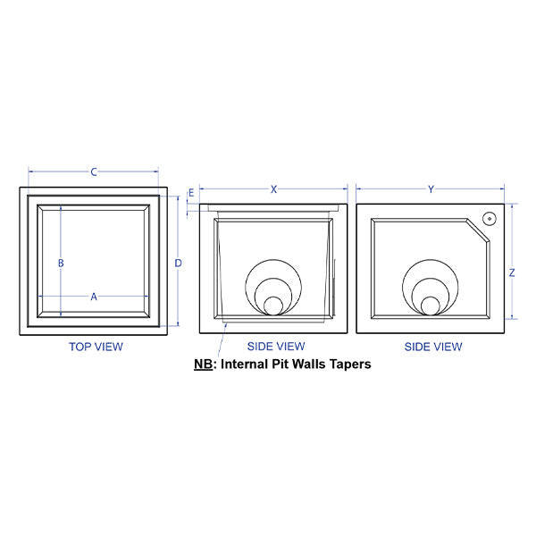 Concrete Pit - 100mm  Stepped wall P669-D